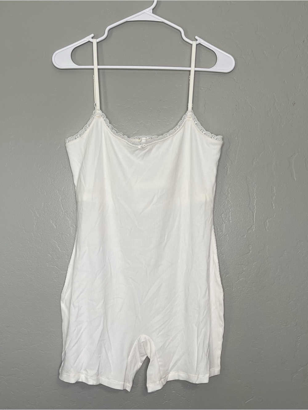 SKIMS Women’s White Soft Lounge Lace Romper Sz 2X